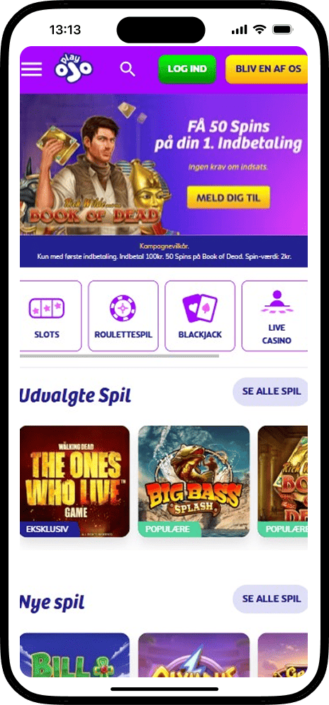 PlayOJO Hjemmeside