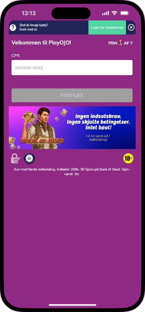 PlayOJO Registrer