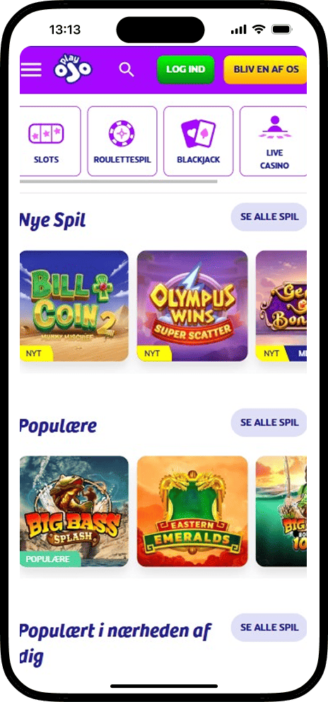 PlayOJO Spilleautomater